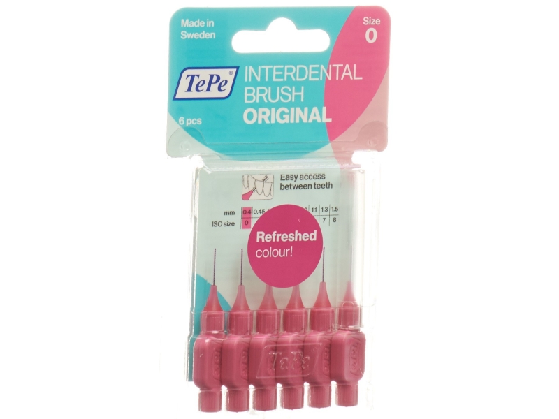 TEPE brosse interdentaire 0.4mm pink blister 6 pièces