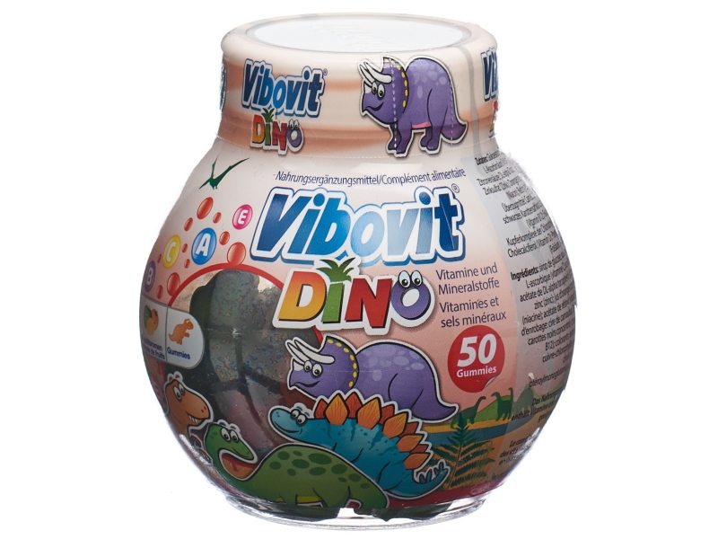 VIBOVIT Dino gommes aux fruits boîte 50 pièces