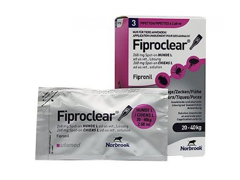 FIPROCLEAR Pipettes pour chiens 20-40 kg 3 x 2,68 ml